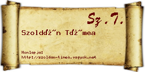 Szoldán Tímea névjegykártya
